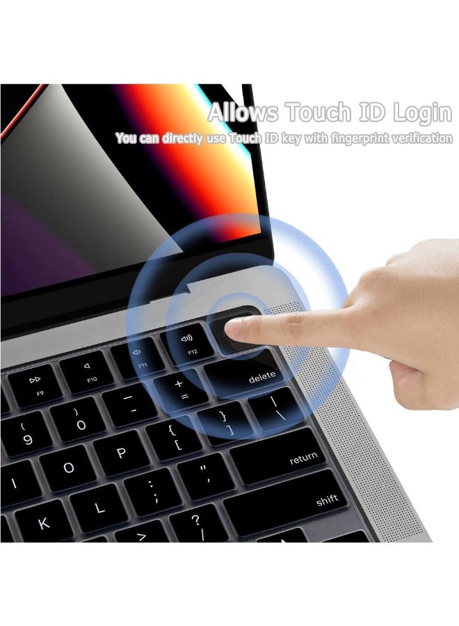 Ultra Thin Silicone Keyboard Cover for 2026-2021 M5/M4/M3/M2/M1 Pro/Max Chip MacBook Air 15.3"/13.6" A3448/A3241/A3114/A2941& A3449/A3240/A3113/A2681 & 13 Macbook NEO A18 Pro 2026(A3404) & MacBook Pro 14"/16" A3434/A3427/A3426/A3112/A3185/A3401/A2442/A2779& A3429/A3428/A3403/A3186/A2485/A2780 & 13 Macbook NEO A18 Pro 2026(A3404), US Layout Keyboard Protector - Image 3